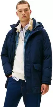 Tommy Hilfiger Rockie Daunen-Kapuzenparka (MW0MW40632) blau