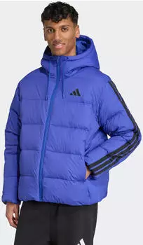 Adidas Essentials Climawarm 3-Streifen Puffer Daunenjacke mit Kapuze Semi Lucid Blue (JW9099)