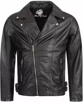 Rock Creek H-401 Lederjacke Biker-Stil Stehkragen schwarz