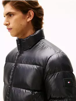 Tommy Hilfiger Shiny Water Repellent Down Puffer Jacket (MW0MW40617) black