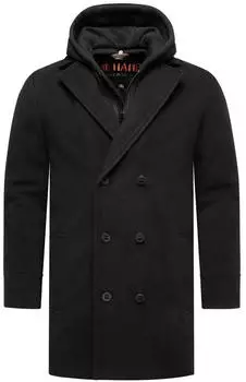 Stone Harbour Darioon XX Trenchcoat in Woll-Optik mit herausnehmbarem Inlayer schwarz