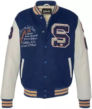 Schott N.Y.C. Lcteddybd Jacke blau/offwhite
