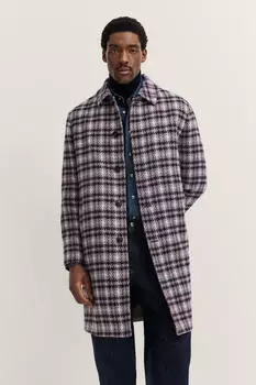 Bugatti Mantel Slim Fit Umlegekragen Fischgr&auml;tmuster (821800-84229) grau