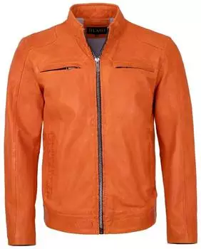 Jilani Kawelo Lederjacke Lammnappa orange