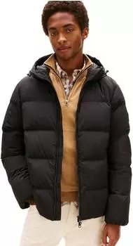 Tommy Hilfiger Water Repellent Down Hooded Puffer Jacket (MW0MW40616) black