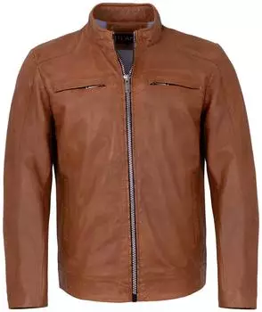 Jilani Kawelo Lederjacke Lammnappa braun