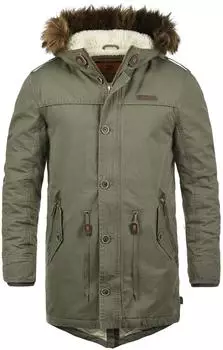 Indicode Pulsoor Winterjacke Parka mit Teddy-Futter Fellkapuze Regular Fit oliv/army