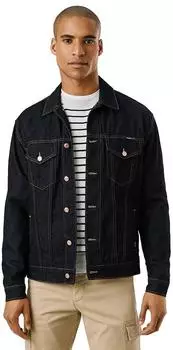 Pepe Jeans Regular Jeansjacke in Washed-Look schwarzmeliert