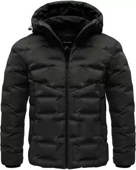 Amaci&Sons Gefütterte Winterjacke mit Kapuze 9128 schwarz
