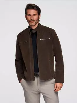 Ombre Bikerjacke mit Stehkragen (Eco-Leder) dunkelbraun