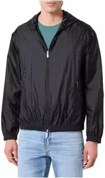 Armani Exchange Essential Tone on Tone Monogram Logo Texture Blouson Jacke (AMX3971001000005) schwarz