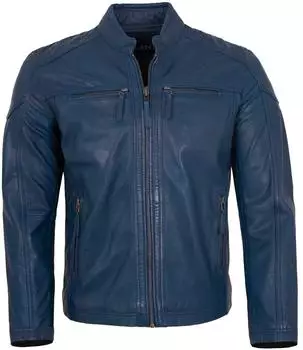 Jilani Michael Collection Lederjacke Lammnappa blau
