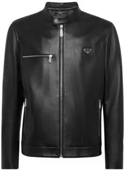 Philipp Plein Bikerjacke aus Leder (PPL27857) schwarz