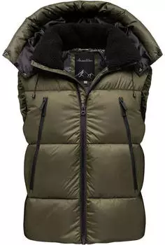 Amaci&Sons Dicke Outdoor Winter Steppweste mit Kapuze 9132 olive