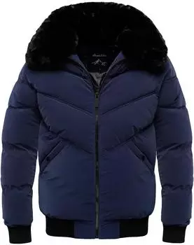 Amaci&Sons Gefütterte Winterjacke mit Kapuze 9125 navyblau