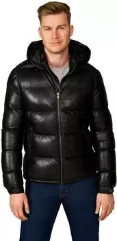 Ricano Vince Lederjacke mit abtrennbarer Kapuze Regular Fit schwarz