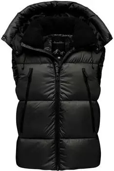 Amaci&Sons Dicke Outdoor Winter Steppweste mit Kapuze (9132) schwarz