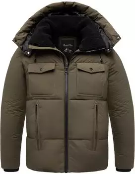 Amaci&Sons Gefütterte Winterjacke mit Kapuze 9130 olive