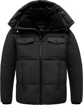 Amaci&Sons Gefütterte Winterjacke mit Kapuze 9130 schwarz