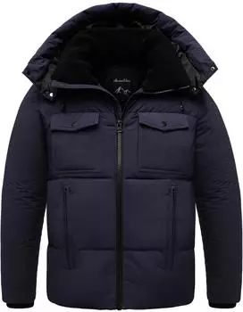 Amaci&Sons Gefütterte Winterjacke mit Kapuze 9130 navyblau