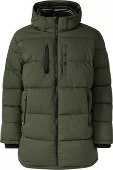 s.Oliver Wasserabweisende Pufferjacke mit abnehmbarer Kapuze und sportiven Details Grün 2172100.7938.