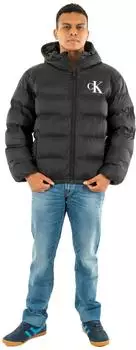 Calvin Klein Jeans Monologo Steppjacke in Schwarz (LV04RD528GUB1)