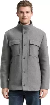Tom Tailor 2-in-1 Wolljacke mit abnehmbarer Innenjacke (1046984) light stone grey wool twill