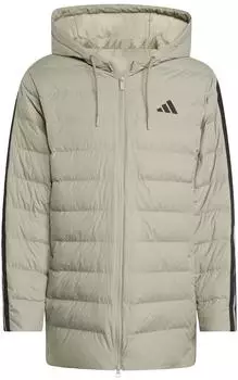 Adidas Essentials Climawarm 3 Streifen Light Daunenparka mit Kapuze silver pebble