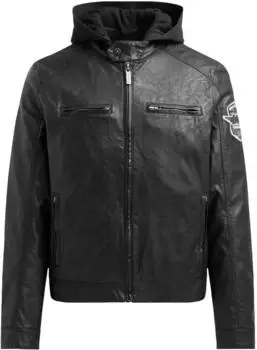 Camp David Lederimitatjacke mit abtrennbarer Kapuze (CG2507-2617-22) schwarz