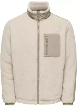 Only & Sons Onstyro Padded Sherpa Jacket Noos (22036287) silver lining