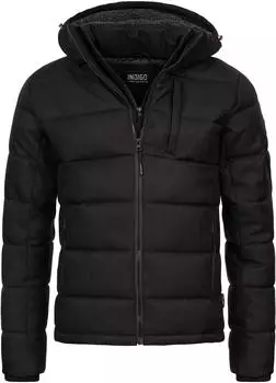 Indicode Hebert Steppjacke Übergangsjacke mit Kapuze (15548BS) schwarz