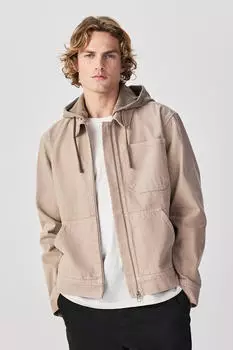 Next Fashion Canvas Kapuzenjacke mit Reißverschluss (NXTzhoq001000003) taupe