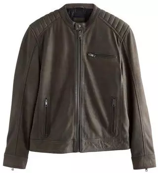 Next Fashion Hemdjacke mit Reißverschluss aus Veloursleder (F1787805) dunkelbraun