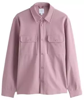 Next Fashion Jersey Hemdjacke mit Druckknopfverschluss mauve