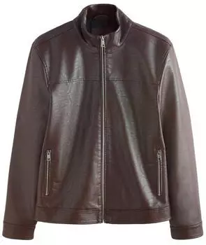 Next Fashion Hemdjacke mit Reißverschluss aus Veloursleder (H8291704) schoko