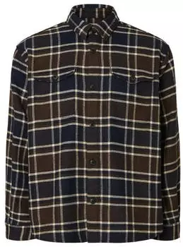 Selected Pablo Wool Checked Casual Shirt Comfort Fit hellbeige/dunkelblau/dunkelbraun