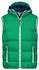 James & Nicholson Men's Maritime Vest Steppweste mit angeschnittener Kapuze (JN1076) irish-green/white