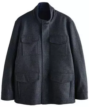 Next Fashion Cargo-/Field Jacket Leicht Gefüttert Kariert Regular Fit (F9627103) navy dogtooth