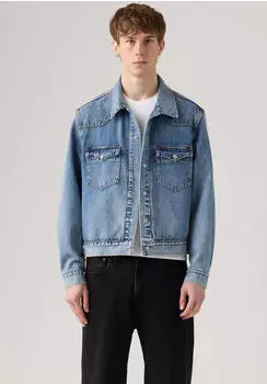 Levi's Western Trucker T3 Jeansjacke mit Waschungseffekt, Lockere Passform (3O00000) blue denim