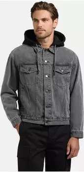 khujo Jokin Jeansjacke mit Sweat-Kapuze (53677805) hellgrau