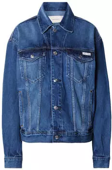 Calvin Klein 90s Horizon Trucker Denimjacke mit Waschungseffekt (LV04RF705G) blue denim