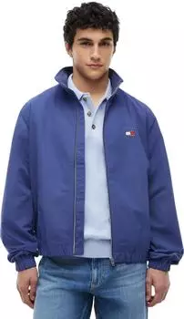 Tommy Hilfiger Collar Logo Water Repellent Zip-Thru Jacket (DM0DM22720) blue storm