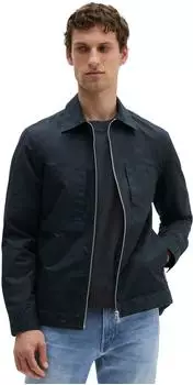 Marc O'Polo Hemdjacke aus Bio-Baumwolle und Leinen (25824563) schwarz navy