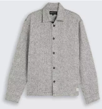 Tom Tailor Denim Overshirt Regular Fit Langarm Kent-Kragen (1050988) black white structure
