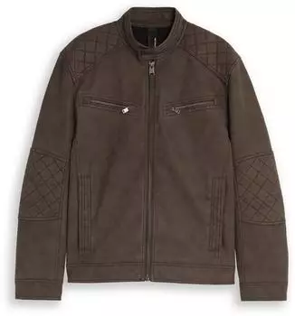 Tom Tailor Leather Jacket braun