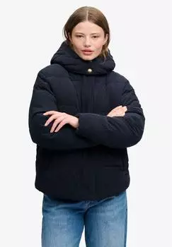 Superdry Premium Hood Cord Puffer Jacket Relaxed Fit (W5012208A) marine