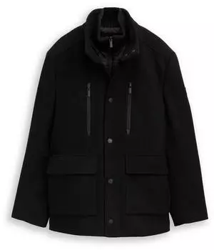 Tom Tailor 2-in-1 Wolljacke mit abnehmbarem Einsatz schwarz
