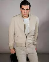 Bomberjacke JOOP "Arik", Herren, Gr. 46, beige (open braun), Web, Obermaterial:...