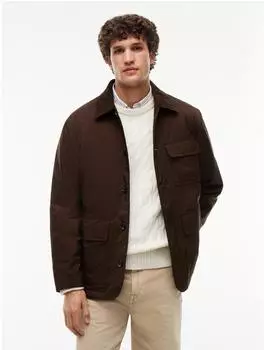 Tommy Hilfiger Surplus Padded Barn Jacket aus Ripstop mit Cord-Kragen (THSc9bn001000001) schwarz coffee/schoko