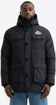 Lonsdale Birling Winterjacke mit Kapuze Regular Fit schwarz/wei&szlig;